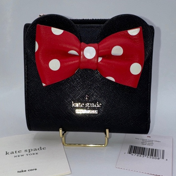 kate spade Handbags - Kate Spade x Disney Minnie Mouse Adalyn Leather Bifold Snap Wallet Polka Dot Bow
